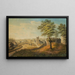 Vue fra Elisabethenschanze over den runde bastion mod porten af sten og stenbefæstning i Basel - Johann Jakob Schneider — indrammet kunstværk på væggen