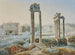 La vallée des temples d'Agrigente en Sicile avec le temple de la Concorde et le temple d'Héra - Johann Jakob Wolfensberger — visning af kunstværket