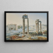 La vallée des temples d'Agrigente en Sicile avec le temple de la Concorde et le temple d'Héra - Johann Jakob Wolfensberger — indrammet kunstværk på væggen
