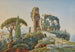 Vue af det romerske forum med Colosseum i baggrunden - Johann Jakob Wolfensberger — visning af kunstværket