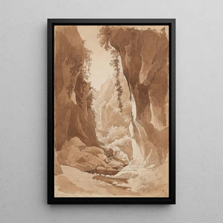 Johann Joachim Faber - Cliffs Overhanging a River Gorge near Sorrento recto.webp