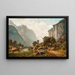 Vue de Lauterbrunnen et des chutes de Staubbach, Suisse - Johann Joseph Jansen — indrammet kunstværk på væggen