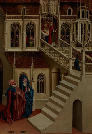 Johann Koerbecke - Presentation of the Virgin Mary in the Temple Altar Panel from Marienfeld.webp