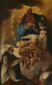 Saint Dominique modtager Rosenkransen af Maria - Johann Konrad Wengner — visning af kunstværket