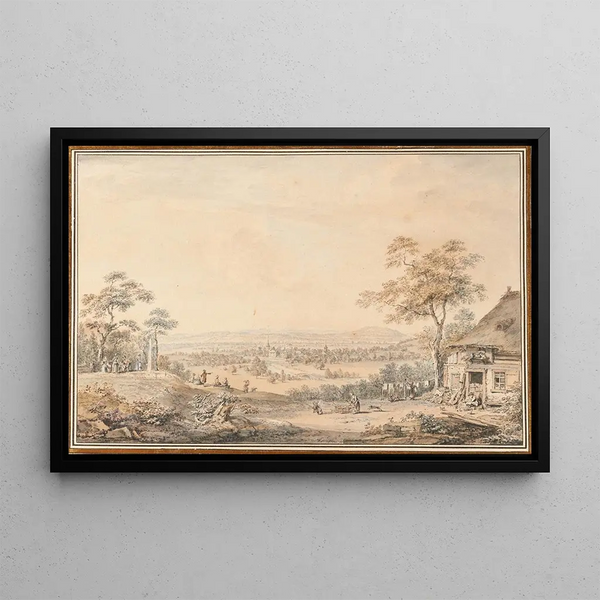 Vue de Belp - Johann Ludwig Aberli — indrammet kunstværk på væggen