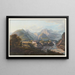 Vue du château de Razuns du mont Galanda et du chemin du mont Gunkels - Johann Ludwig Bleuler — indrammet kunstværk på væggen