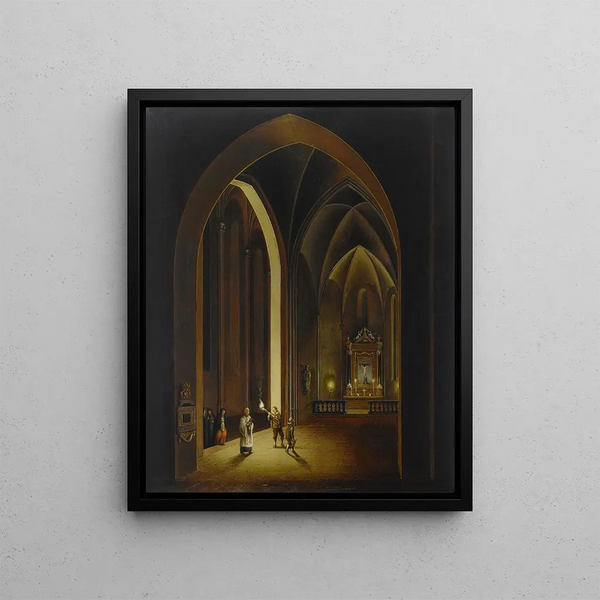 Johann Ludwig Ernst Morgenstern - Candlelit church interior.webp