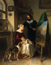 La famille du peintre dans son atelier - Johann Matthias Ranftl — visning af kunstværket