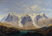 Wetterhorn, Mettenberg og Eiger med Grindelwald-gletscherne imellem - Johann Michael Sattler — visning af kunstværket