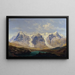 Wetterhorn, Mettenberg og Eiger med Grindelwald-gletscherne imellem - Johann Michael Sattler — indrammet kunstværk på væggen