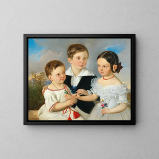 Johann Nepomuk Mayer - Three Siblings.webp