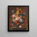 et blomsterbuket med et fuglebo - Johann Oberer — indrammet kunstværk på væggen