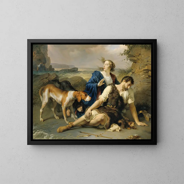 Arindal og Daura - Johann Peter Krafft — indrammet kunstværk på væggen