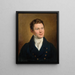 Portrait af en ung mand - Johann Peter Krafft — indrammet kunstværk på væggen