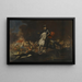 portrætmaleri af kommendant Johann Kaspar Freiherr von Hillesheim 1679-1761 foran en kamp - Johann Philipp von der Schlichten — indrammet kunstværk på væggen