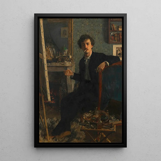 Johann Victor Krmer - Selbstbildnis am Kamin.webp