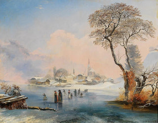 Johann Werner - Ice skating by Maria Wrth on Lake Wrthersee.webp