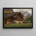 Ferme dans les Alpes - Johann Wilhelm Schirmer — indrammet kunstværk på væggen