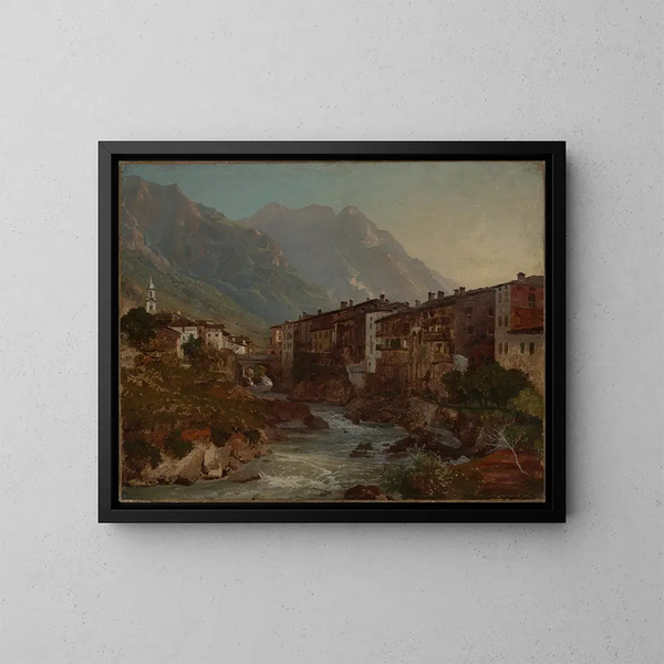 Vue sur Chiavenna - Johann Wilhelm Schirmer — indrammet kunstværk på væggen