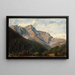 Schweizisches Berglandschafts-Kunsttryk mit dem Piz Beverin im Hintergrund - Johann Wilhelm Schirmer — indrammet kunstværk på væggen