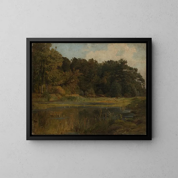 Skovsø - Johann Wilhelm Schirmer — indrammet kunstværk på væggen