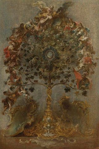 Johann Wolfgang Baumgartner - Design For A Monstrance With Grape Vines God The Father And Other Figures.webp