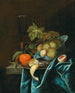Oranges, citroner og ferskner på en tallerken i tin og en WanLi skål - Johannes Borman — visning af kunstværket