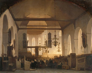 et service ved Geertekerk i Utrecht - Johannes Bosboom — visning af kunstværket