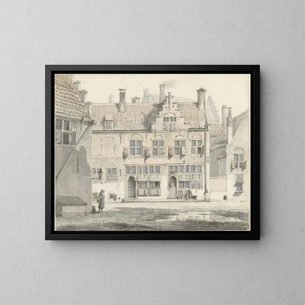 Maisons à Amersfoort - Johannes Jelgerhuis — indrammet kunstværk på væggen