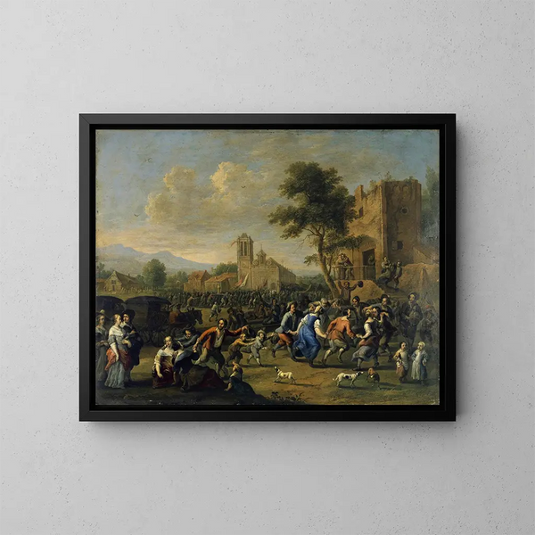 Fête de paroisse - Johannes Lingelbach — indrammet kunstværk på væggen