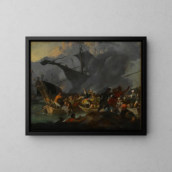 La bataille de Lépante 1571 - Johannes Lingelbach — indrammet kunstværk på væggen