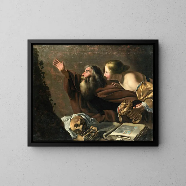 Vanité - Johannes Paulus Moreelse — indrammet kunstværk på væggen