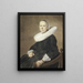 Portrait af en kvinde i en stol - Johannes Pieter de Frey — indrammet kunstværk på væggen