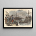 La Boston Tea Party Ødelæggelse af teen i Boston havn den 16. december 1773 - John Andrew — indrammet kunstværk på væggen
