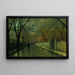 Figurer i en allé i måneskin efter regn - John Atkinson Grimshaw — indrammet kunstværk på væggen