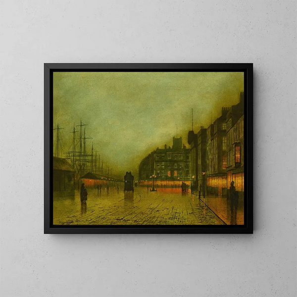 Les docks de Liverpool - John Atkinson Grimshaw — indrammet kunstværk på væggen