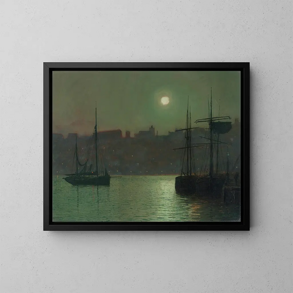 Vieux Scarborough - John Atkinson Grimshaw — indrammet kunstværk på væggen