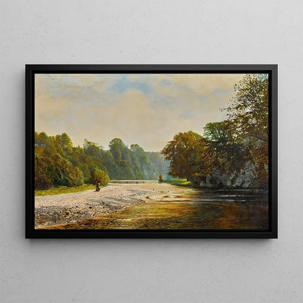 Pierres de gué, Bolton-klosteret - John Atkinson Grimshaw — indrammet kunstværk på væggen