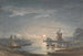 Clair de lune over floden nær Bruges - John Berney Crome — visning af kunstværket