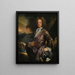 Portrait af William Paul 1673-1711 fra Bray Berkshire med sin hund og et gevær - John Closterman — indrammet kunstværk på væggen