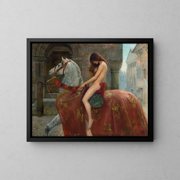 Lady Godiva - John Collier — indrammet kunstværk på væggen