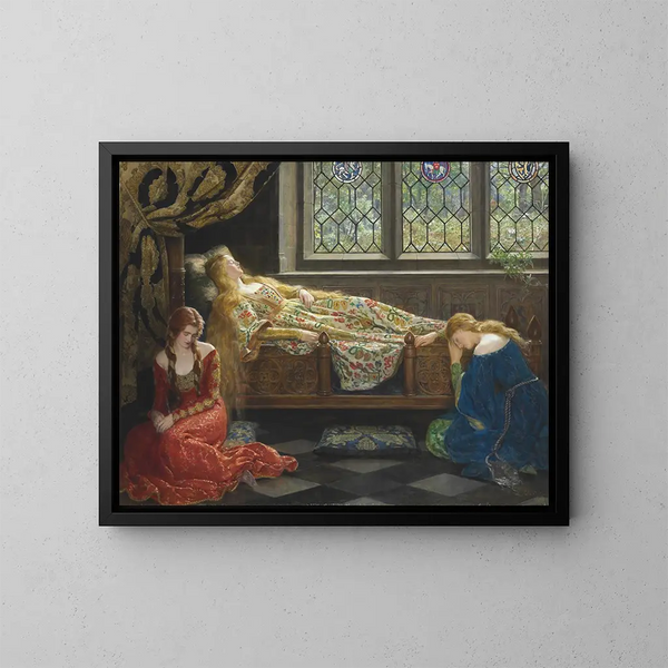 La Belle au bois dormant - John Collier — indrammet kunstværk på væggen