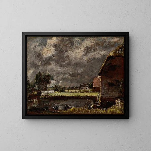 En udsigt over bredden af Stour-floden - John Constable — indrammet kunstværk på væggen