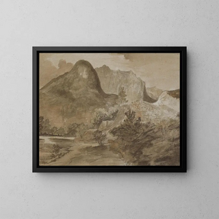 Rocher du château, Borrowdale - John Constable — indrammet kunstværk på væggen