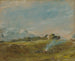 Hampstead Heath med et lejrbål - John Constable — visning af kunstværket