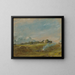 Hampstead Heath med et lejrbål - John Constable — indrammet kunstværk på væggen