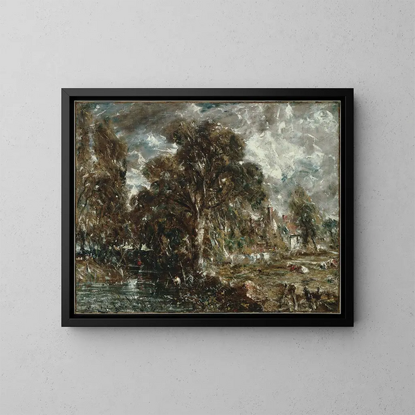 Sur la floden Stour - John Constable — indrammet kunstværk på væggen
