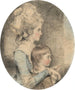 Portrait af Mlle Dehany Hall 1759-1822 og hendes nevø Charles Lawrence 1776-1853 - John Downman — visning af kunstværket