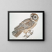 Hibou chinois Strix sinensis - John Edward Gray — indrammet kunstværk på væggen