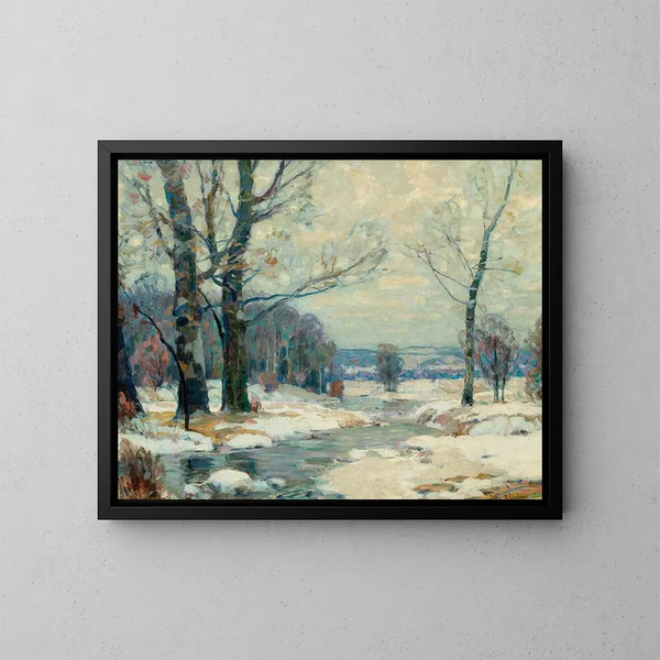 La magie de l'hiver à Woodstock, New York - John Fabian Carlson — indrammet kunstværk på væggen